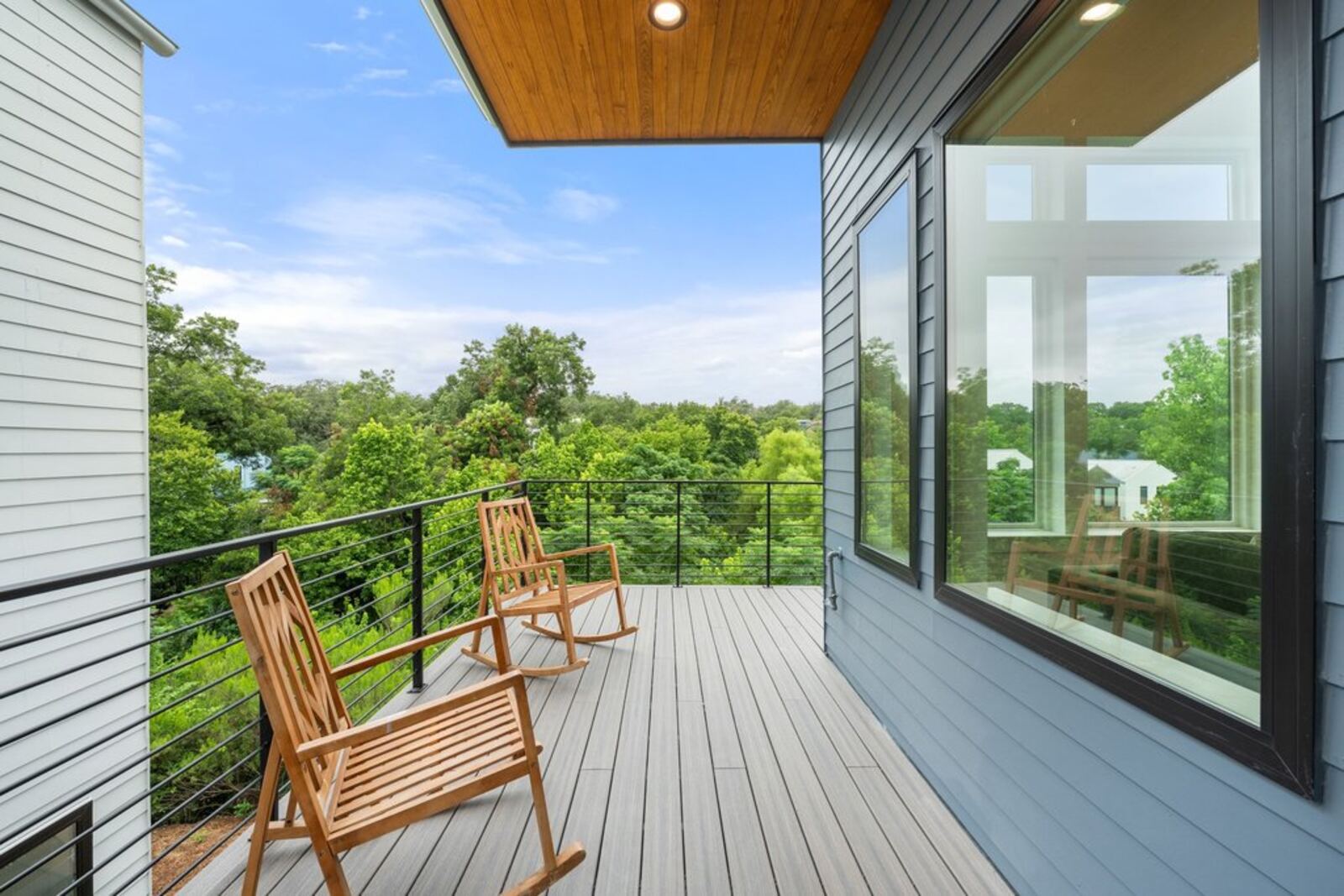 Private deck with greenbelt views