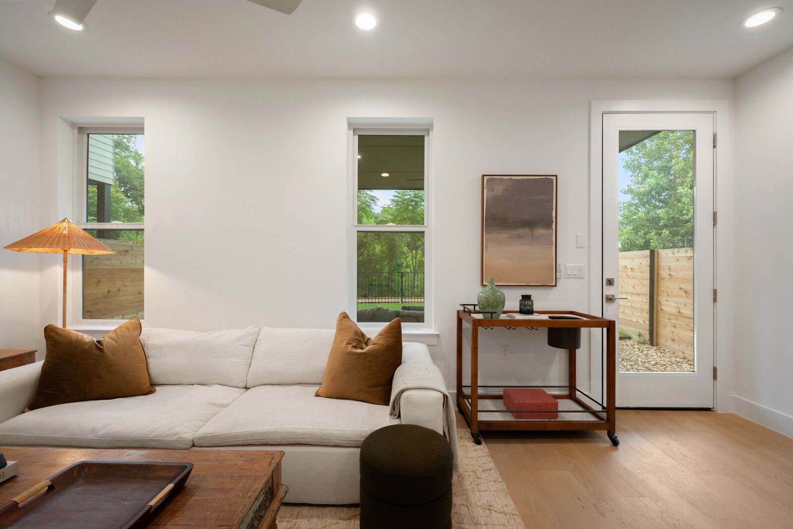 Living room with console table and daylight