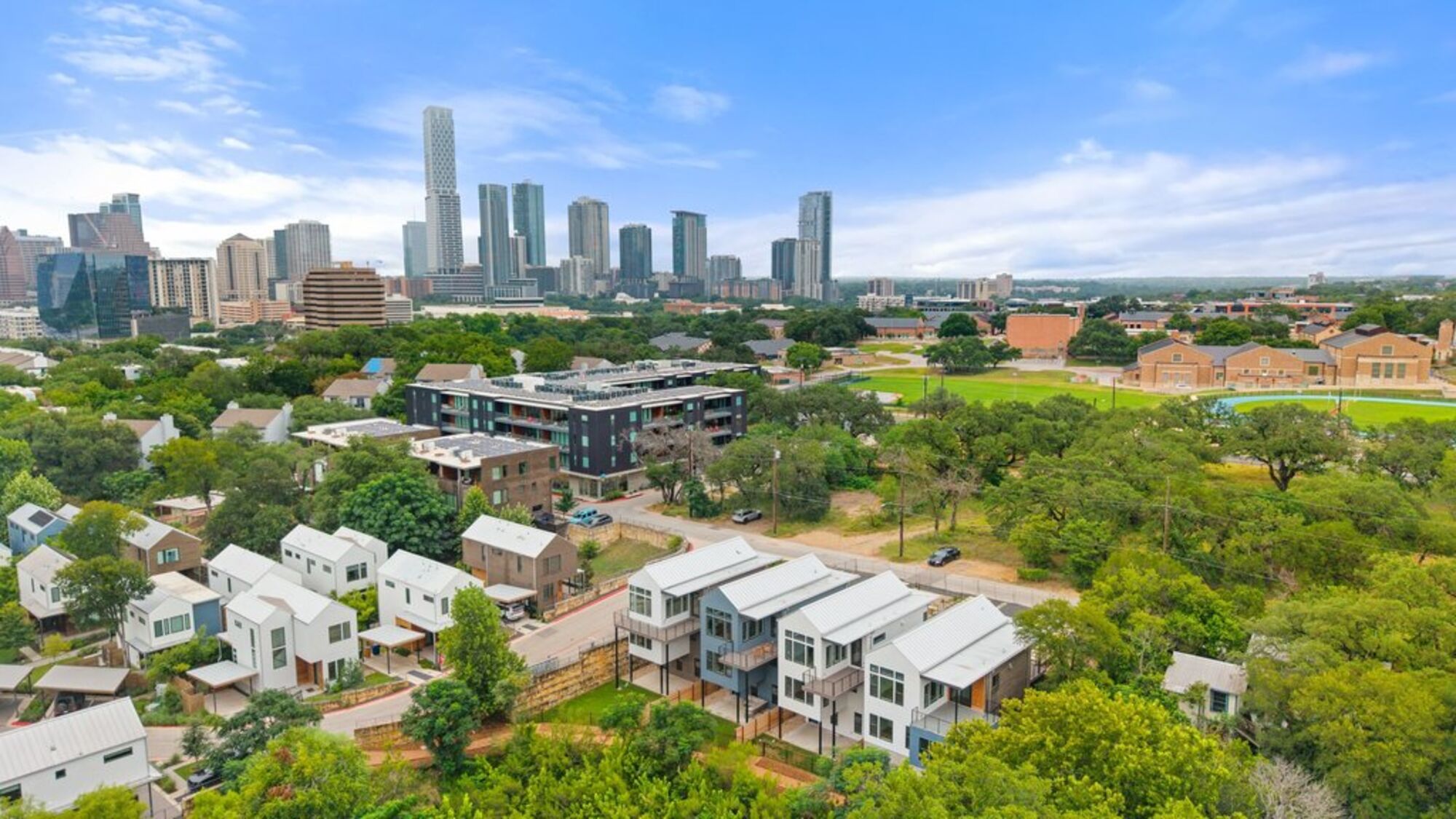 Bouldin Creek neighborhood and Austin skyline
